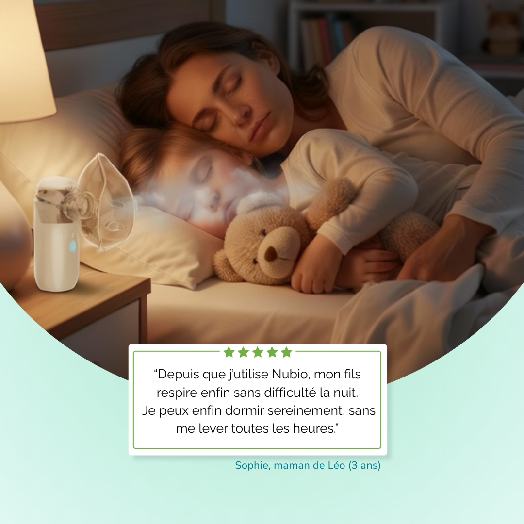 Nébuliseur Nubio silencieux – adapté aux bébés et aux enfants pendant le sommeil